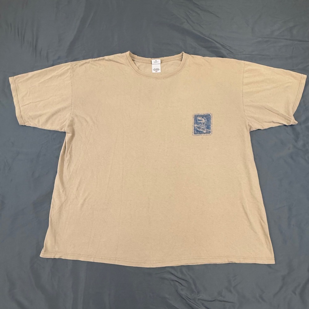 Anvil Mens Hawaii Surfer Graphic T-Shirt Tan 3XL Short Sleeve Cotton Surf Tee